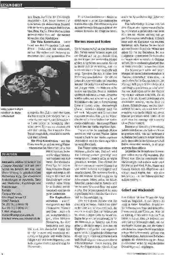 Vorschauseite 2: Ayurveda für die werdende Mutter