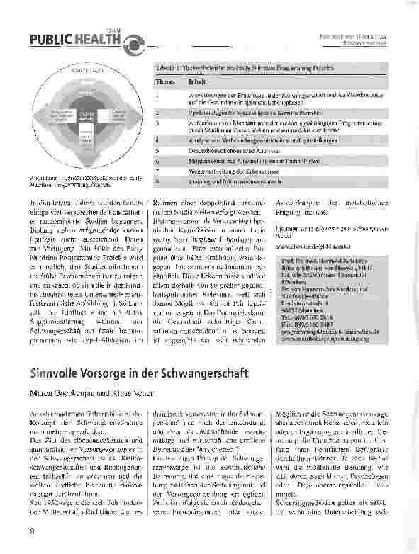 Vorschauseite 1: Sinnvolle Vorsorge in der Schwangerschaft