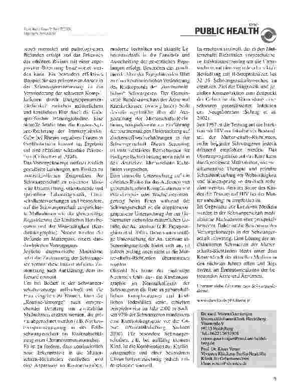 Vorschauseite 2: Sinnvolle Vorsorge in der Schwangerschaft