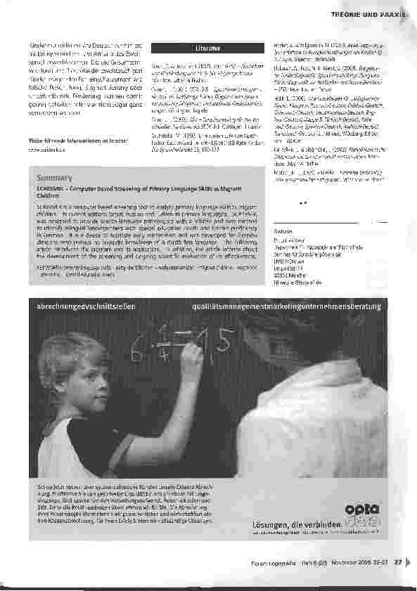 Vorschauseite 6: Computergestütztes Screening der Erstsprachfähigkeit von Migrantenkindern - SCREEMIK