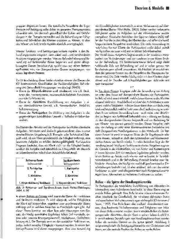 Vorschauseite 3: Struktur eines handlungsorientierten Therapieprozesses und Betätigungsrollen als übergeordnetes Element
