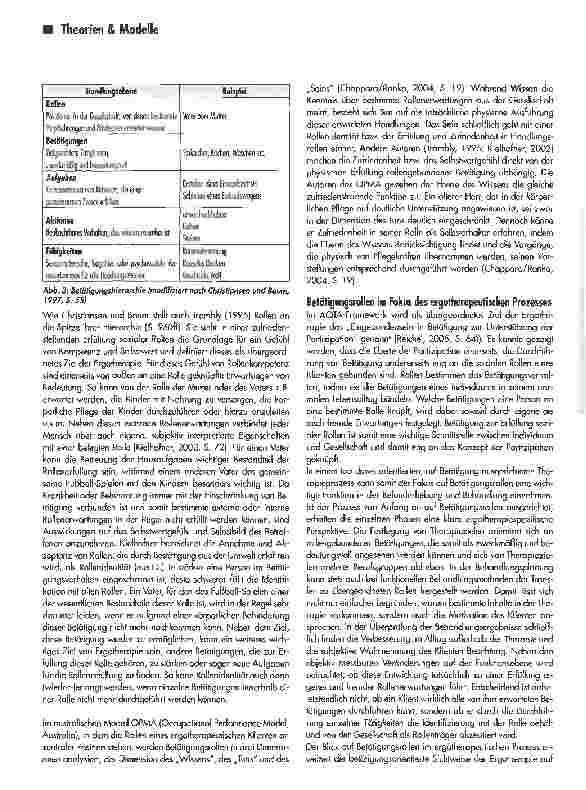 Vorschauseite 4: Struktur eines handlungsorientierten Therapieprozesses und Betätigungsrollen als übergeordnetes Element