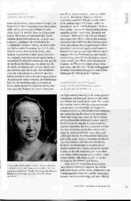 Vorschauseite 6: SERIE: ALTERSBILD UND ALTERSERLEBEN IM HISTORISCHEN WANDELTEIL III: ZWISCHEN REFORMATION UND REVOLUTION - VON DER VERACHTUNG ZUR HULDIGUNG DES ALTERS?