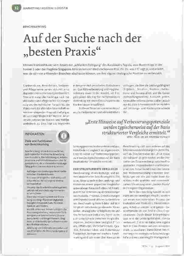 Vorschauseite 1: Auf der Suche nach der „besten Praxis“