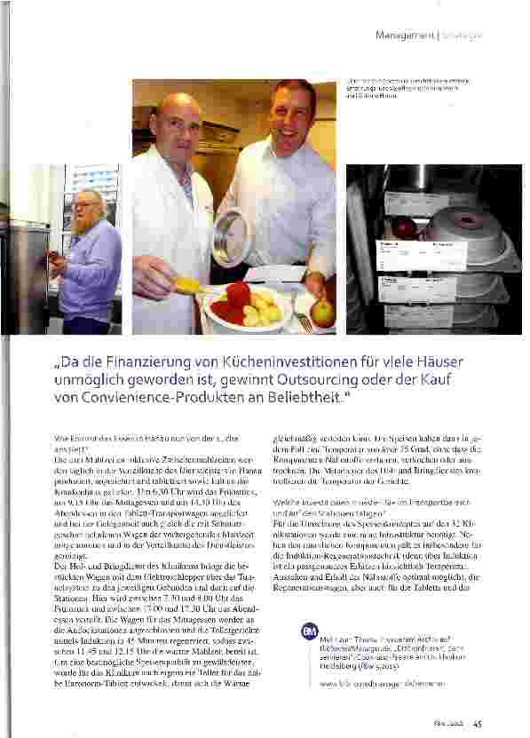 Vorschauseite 2: Outsourcing der Speiseversorgung Kochen außer Haus