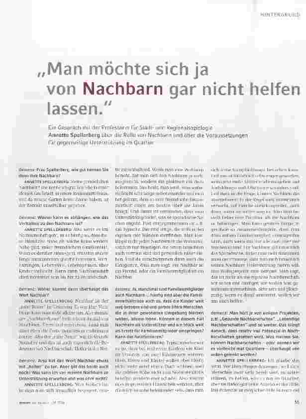 Vorschauseite 1: Man möchte sich ja von Nachbarn gar nicht helfen lassen