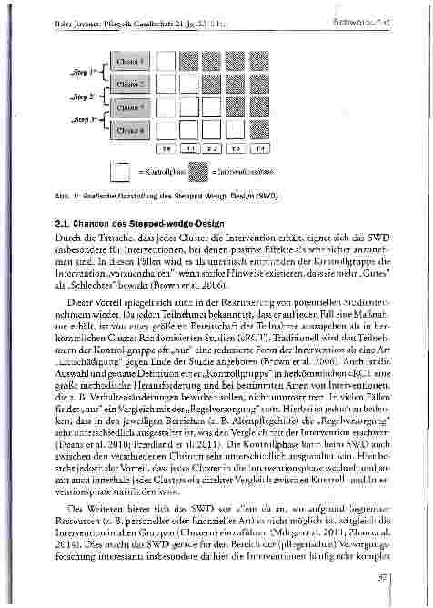 Vorschauseite 5: Das Stepped Wedge Design - Chancen und Herausforderungen für die Effektivitäts-messung von komplexen Interventionen