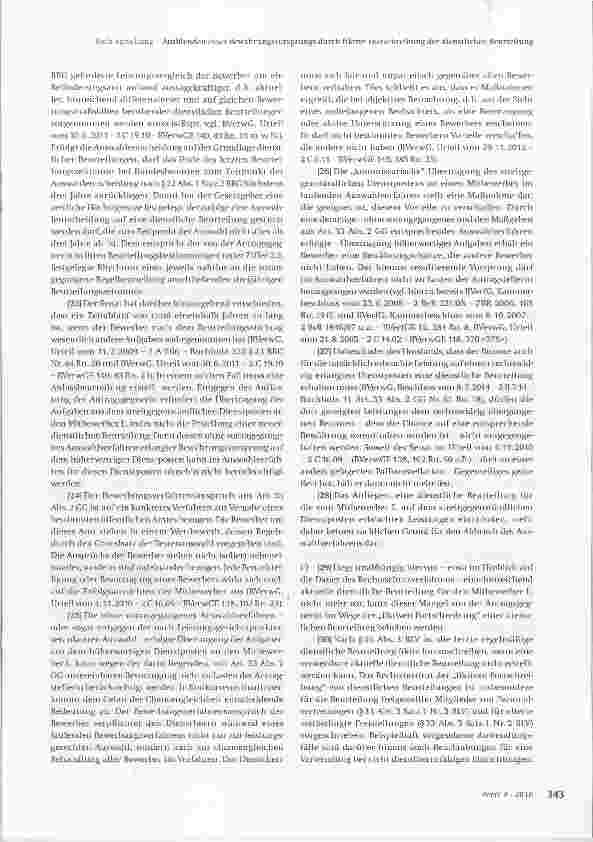 Vorschauseite 4: Ausblenden eines Bewährungsvorsprungs durch fiktive Fortschreibung der dienstlichen Beurteilung