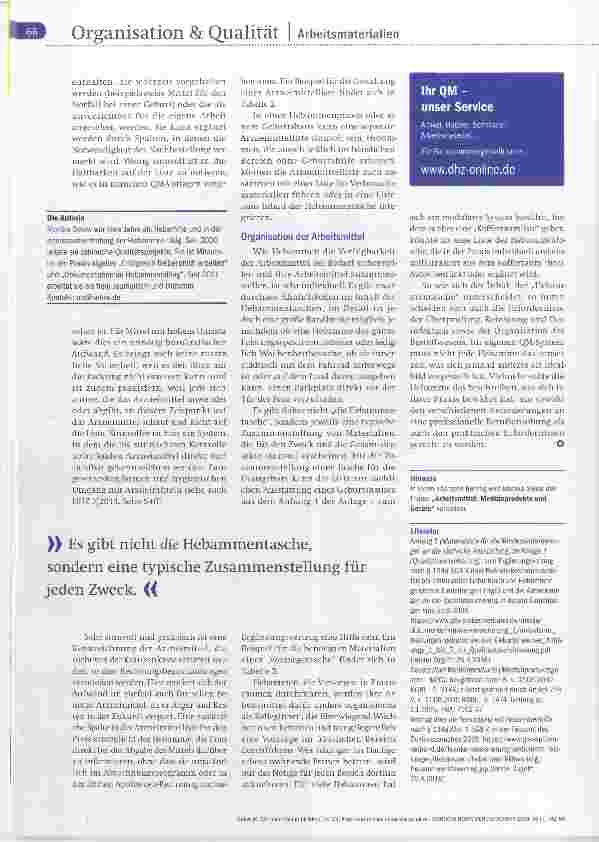 Vorschauseite 5: QM in der Freiberuflichkeit | Teil 23 Arbeitsmaterialien einsatzfahig halten