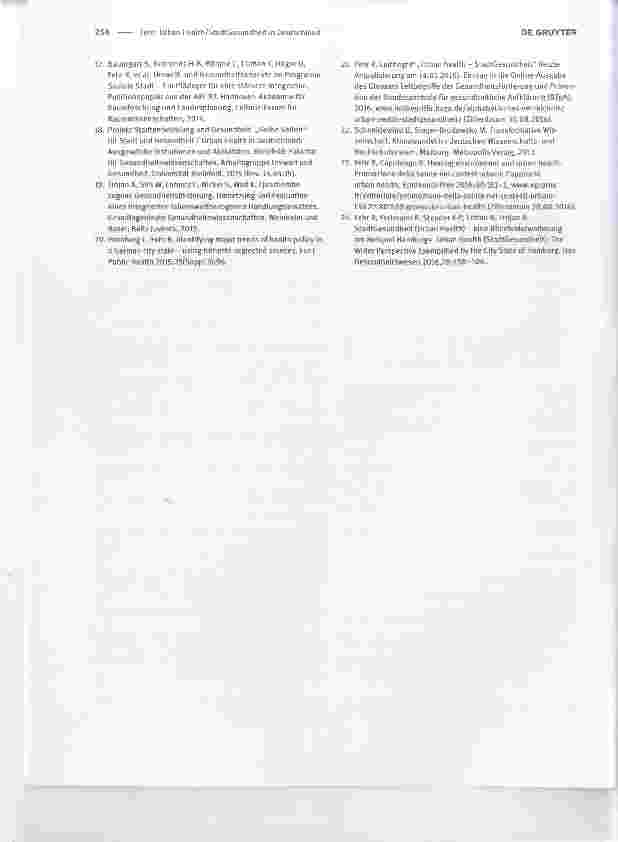 Vorschauseite 4: Urban Health/StadtGesundheit in Deutschland Urban Health in Germany