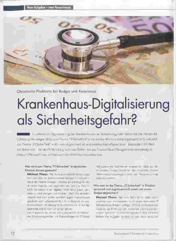 Vorschauseite 1: Krankenhaus-Digitalisierung als Sicherheitsgefahr?