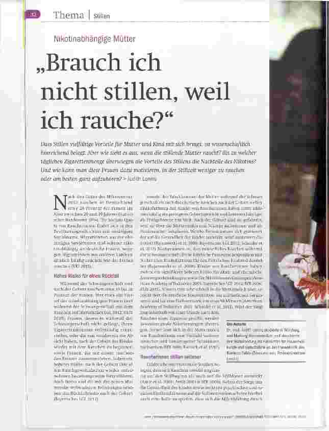 Vorschauseite 1: Brauch ich nicht stillen, weil ich rauche?