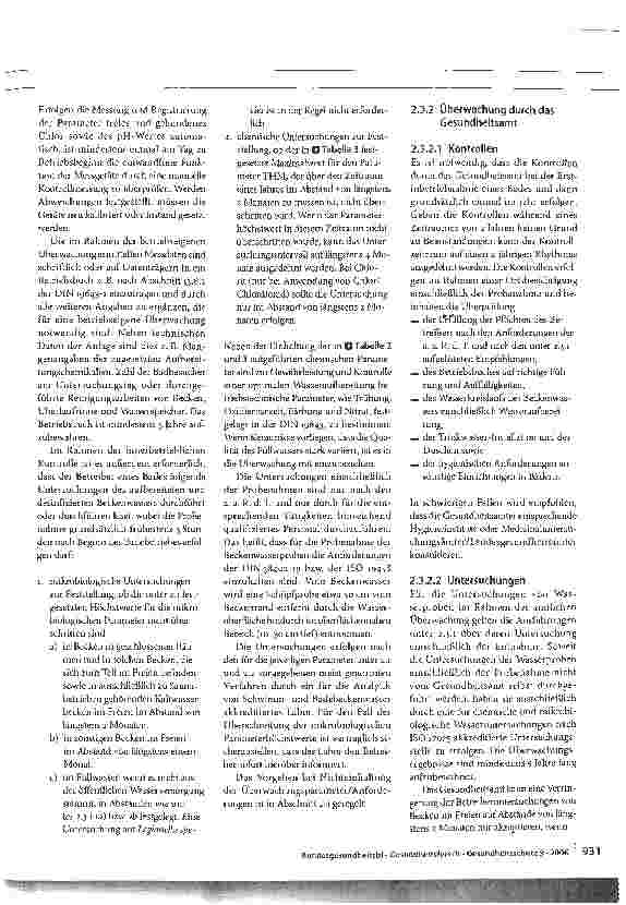 Vorschauseite 6: Hygieneanforderungen an Bäder und deren Überwachung