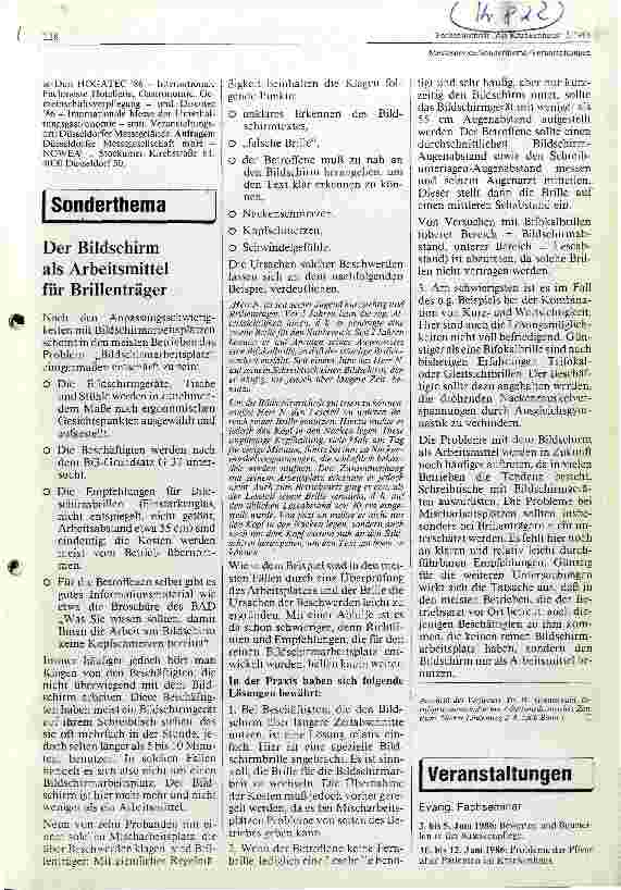 Vorschauseite 1: Der Bildschirm als Arbeitsmittel für Brillenträger
