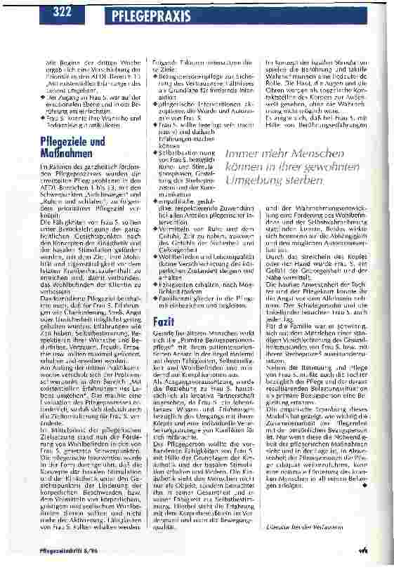 Vorschauseite 4: Ein Modell bestätigt sich in der empirischen Erprobung Ganzheitlich fördernde Prozeßpflege im ambulanten Bereich