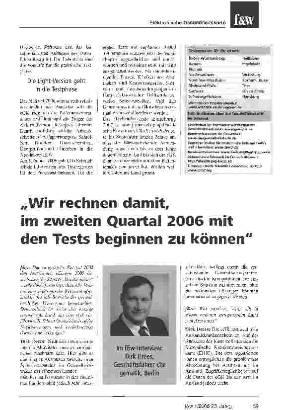 Vorschauseite 2: (K)ein Ende in Sicht?Entwicklung der elektronischen Gesundheitskarte