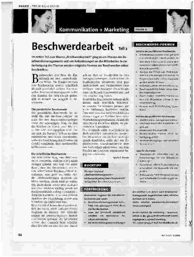 Vorschauseite 1: BeschwerdearbeitTeil 2