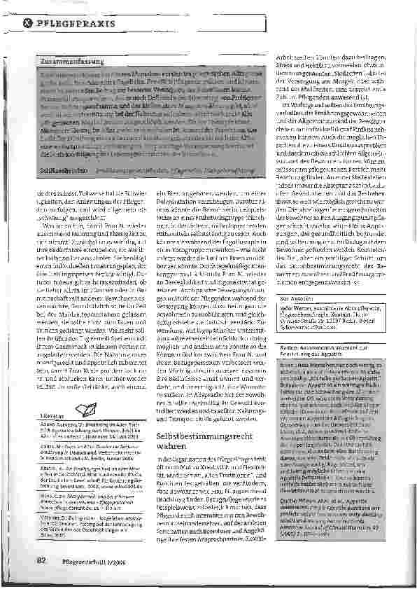 Vorschauseite 4: Ernährungsprobleme bei Pflegeheimbewohnern: Mehr Kreativität und Flexibilität wagen
