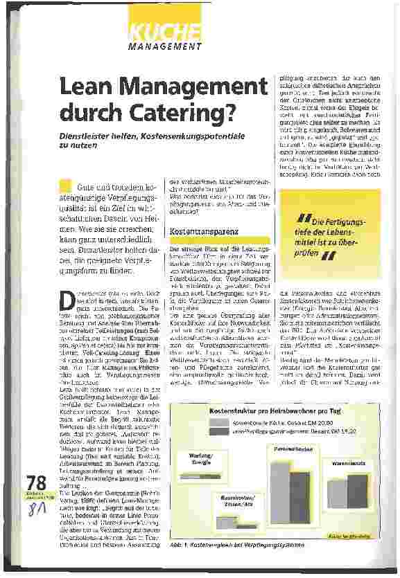 Vorschauseite 1: Lean Management durch Catering?