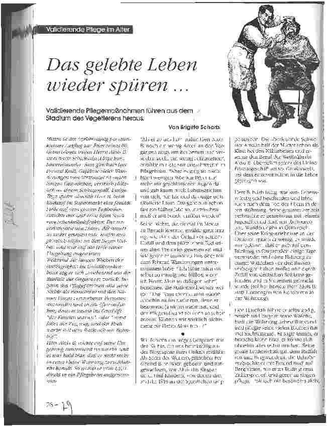 Vorschauseite 1: Das gelebte Leben wieder spüren... Validierende Pflegemaßnahmen führen aus dem Stadium des Vegetierens heraus