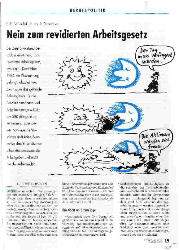 Vorschauseite 1: Nein zum revidierten Arbeitsgesetz