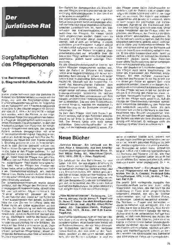 Vorschauseite 1: Sorgfaltspflicht des Pflegepersonals
