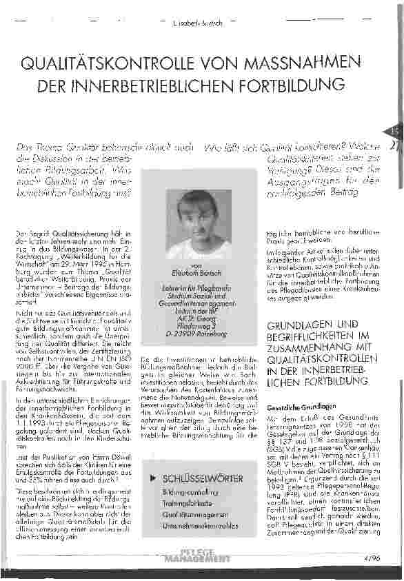 Vorschauseite 1: Qualitätskontrolle von Maßnahmen der innerbetrieblichen Fortbildung