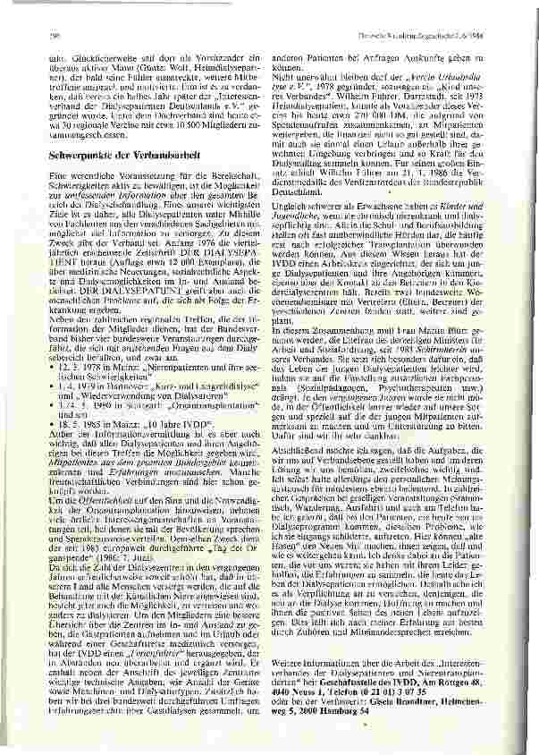 Vorschauseite 2: Gemeinschaft der Dialysepatienten und Nieren-transplantierten