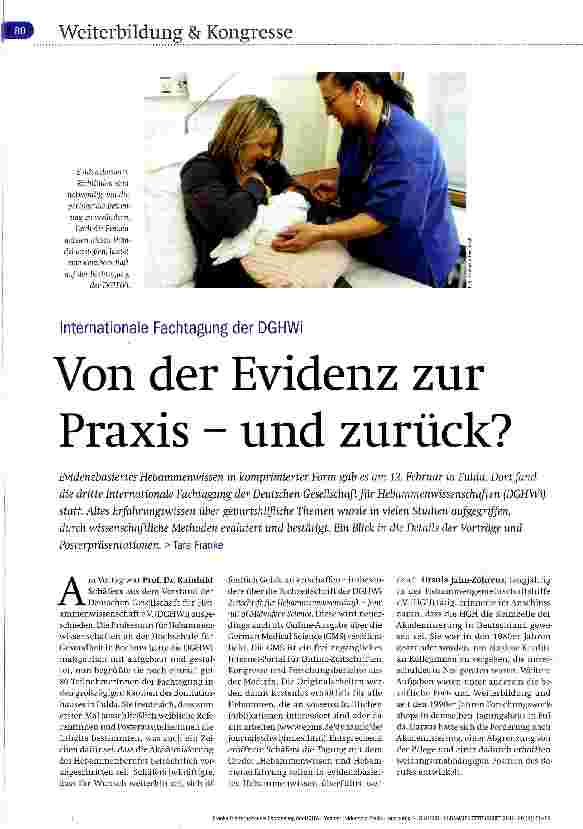 Vorschauseite 1: Von der Evidenz zur Praxis - und zurück?