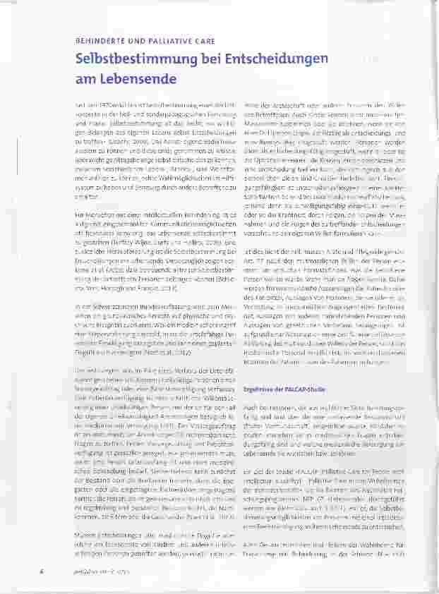 Vorschauseite 1: Selbstbestimmung bei Entscheidungen am Lebensende