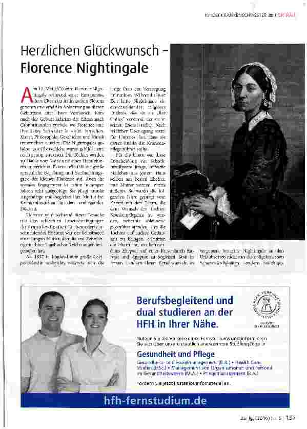 Vorschauseite 1: Herzlichen Glückwunsch -Florence Nightingale