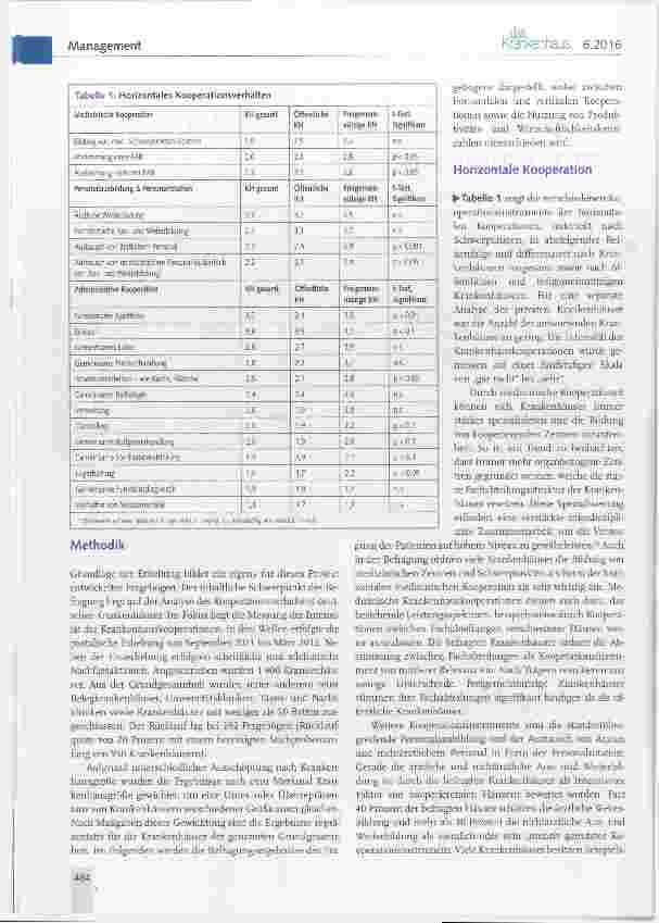 Vorschauseite 2: Kooperationsverhalten im deutschen Krankenhausmarkt