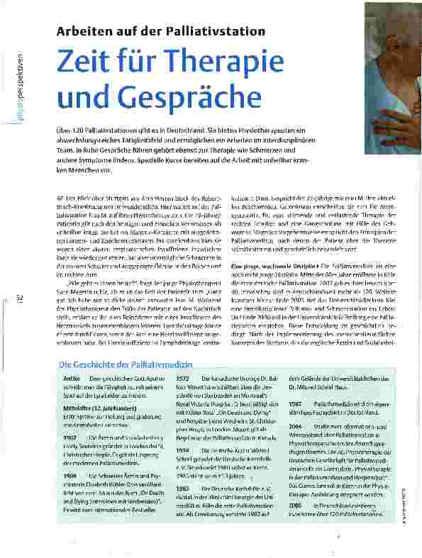 Vorschauseite 1: Zeit für Therapie und GesprächeArbeiten auf der Palliativstation