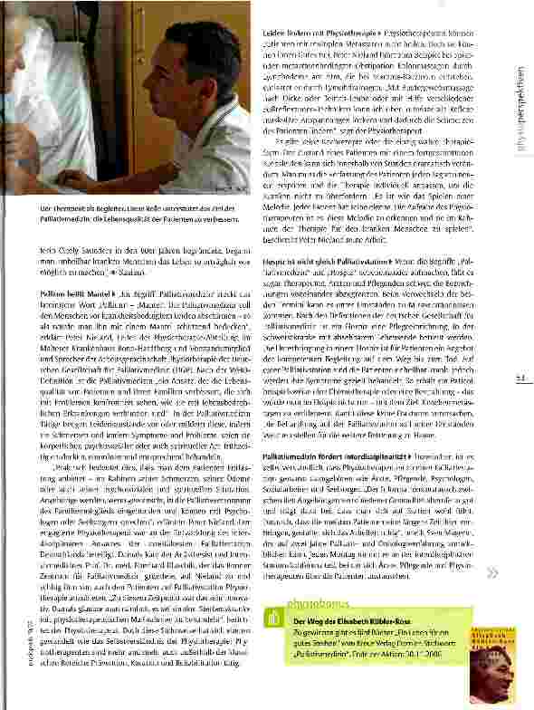 Vorschauseite 2: Zeit für Therapie und GesprächeArbeiten auf der Palliativstation