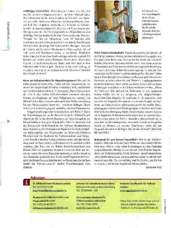 Vorschauseite 3: Zeit für Therapie und GesprächeArbeiten auf der Palliativstation