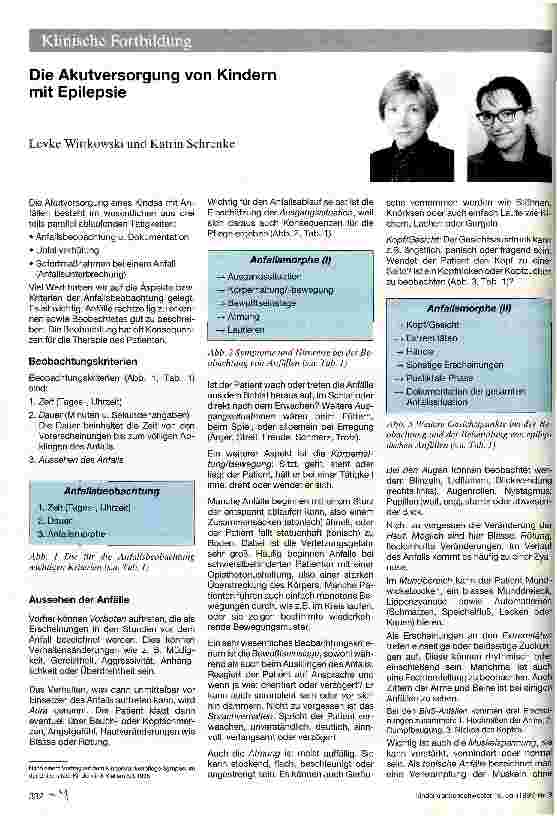 Vorschauseite 1: Die Akutversorgung von Kindern mit Epilepsie