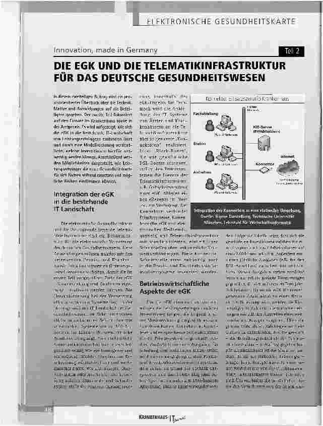 Vorschauseite 1: Innovation, made in Germany Teil 2Die eGK und die Telematikinfrastruktur für das deutsche Gesundheitswesen
