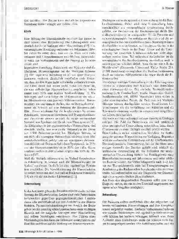 Vorschauseite 2: Die Behandlung von Blasenstörungen bei Patienten mit Multipler Sklerose