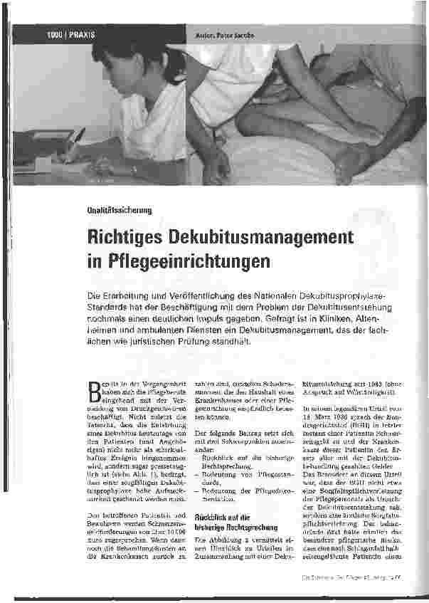 Vorschauseite 1: Qualitätssicherung - Richtiges Dekubitusmanagement in Pflegeeinrichtungen