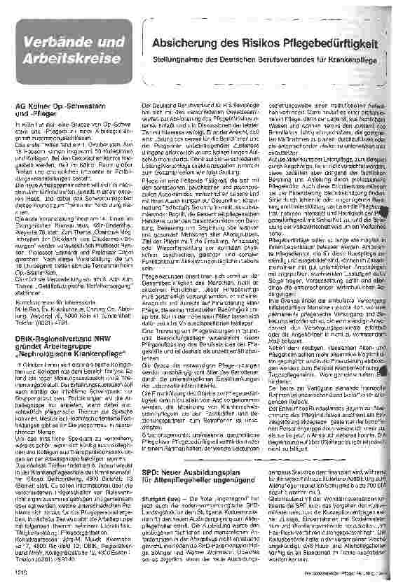 Vorschauseite 1: Absicherung des Risikos- Pflegebedürftigkeit