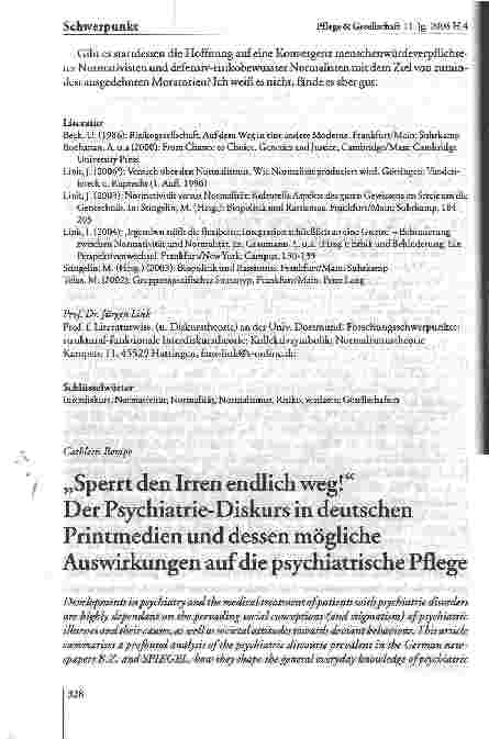 Vorschauseite 1: Sperrt den Irren endlich weg! Der Psychiatrie-Diskurs in deutschen Printmedien und dessen mögliche Auswirkungen auf die psychiatrische Pflege