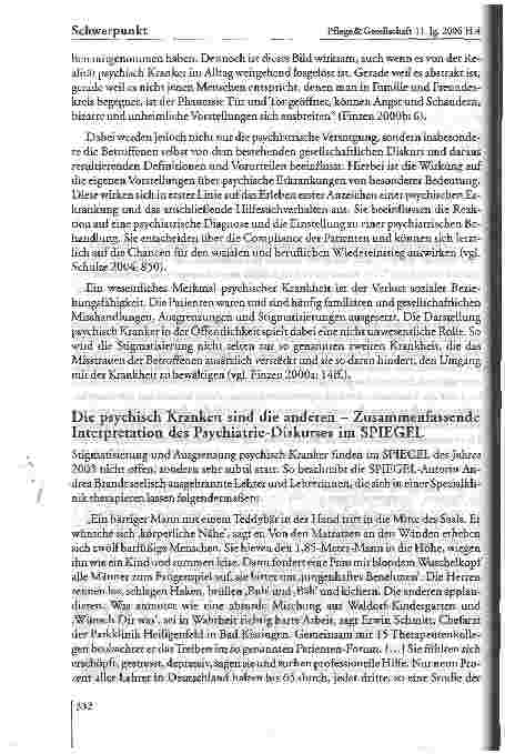 Vorschauseite 5: Sperrt den Irren endlich weg! Der Psychiatrie-Diskurs in deutschen Printmedien und dessen mögliche Auswirkungen auf die psychiatrische Pflege