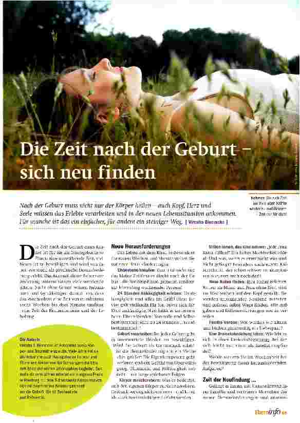 Vorschauseite 1: Die Zeit nach der Geburt -sich neu finden