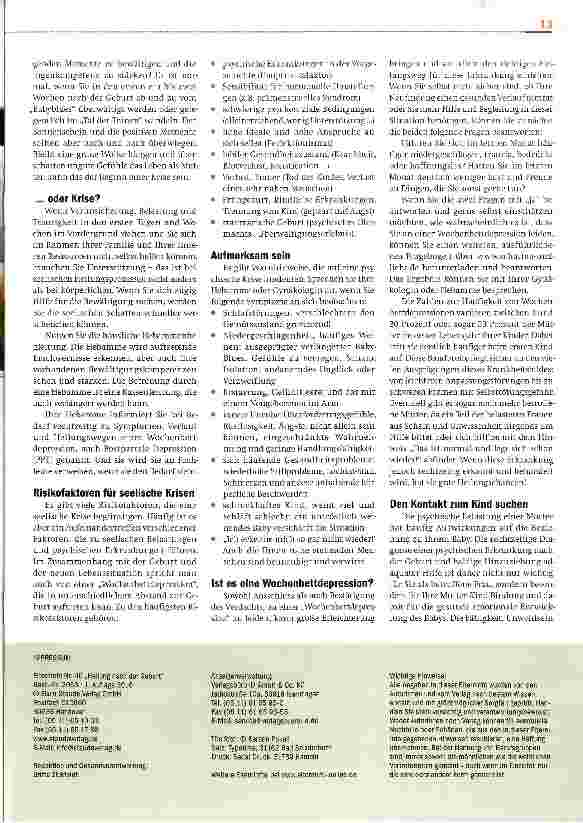 Vorschauseite 2: Die Zeit nach der Geburt -sich neu finden