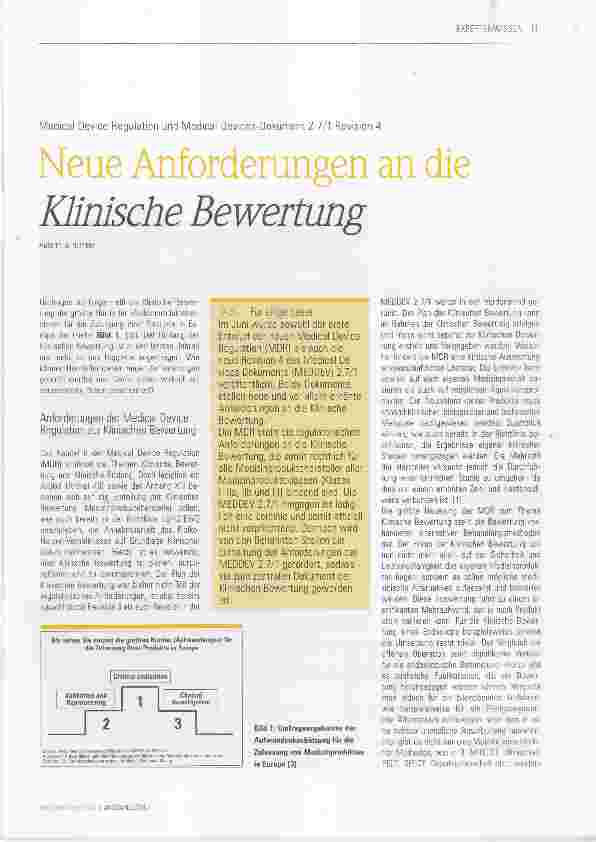 Vorschauseite 1: Neue Anforderungen an die Klinische Bewertung