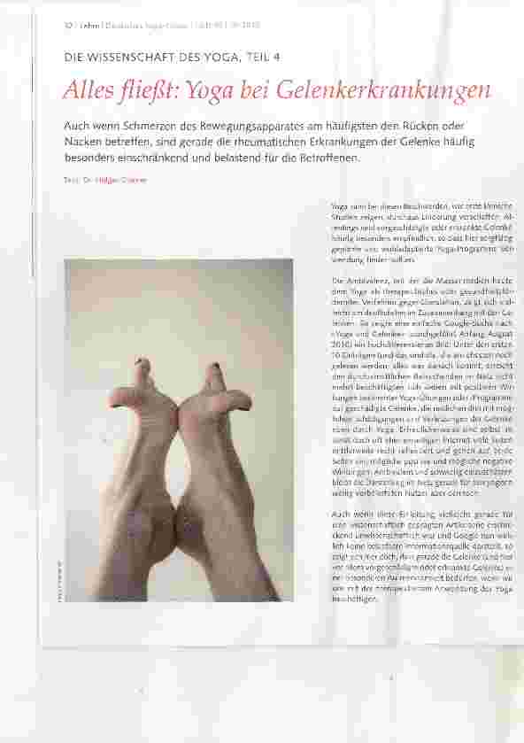 Vorschauseite 1: DIE WISSENSCHAFT DES YOGA, TEIL 4 Alles fließt: Yoga bei Gelenkerkrankungen