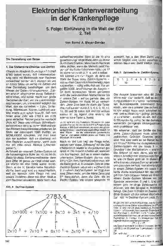 Vorschauseite 1: Elektrische Datenverarbeitung in der Krankenpflege 5. Folge: Einführung in die Welt der EDV 2. Teil
