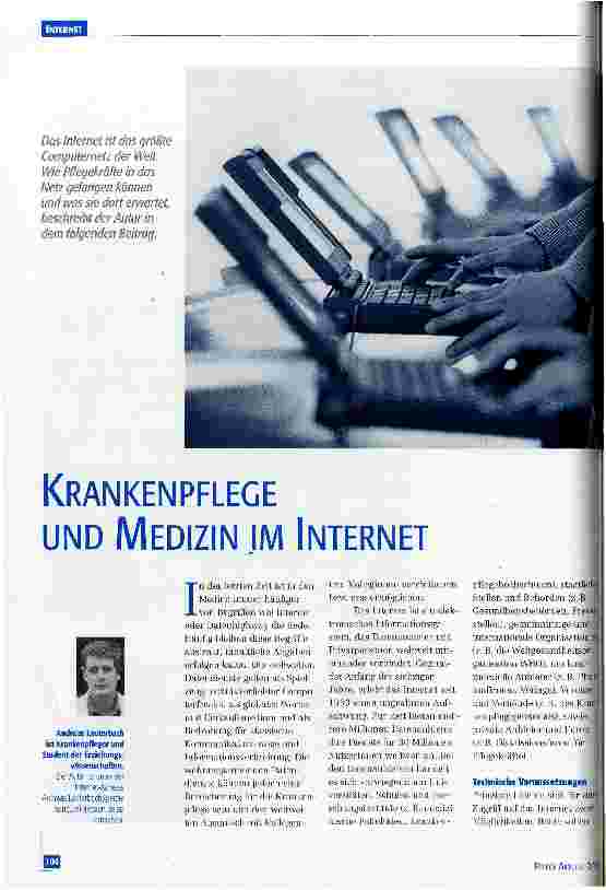 Vorschauseite 1: Krankenpflege und Medizin im Internet