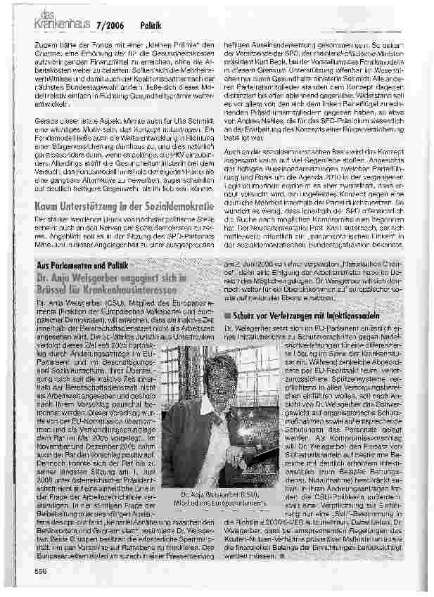 Vorschauseite 4: Gesundheitsreform: Einstieg in die kleine Prämie?