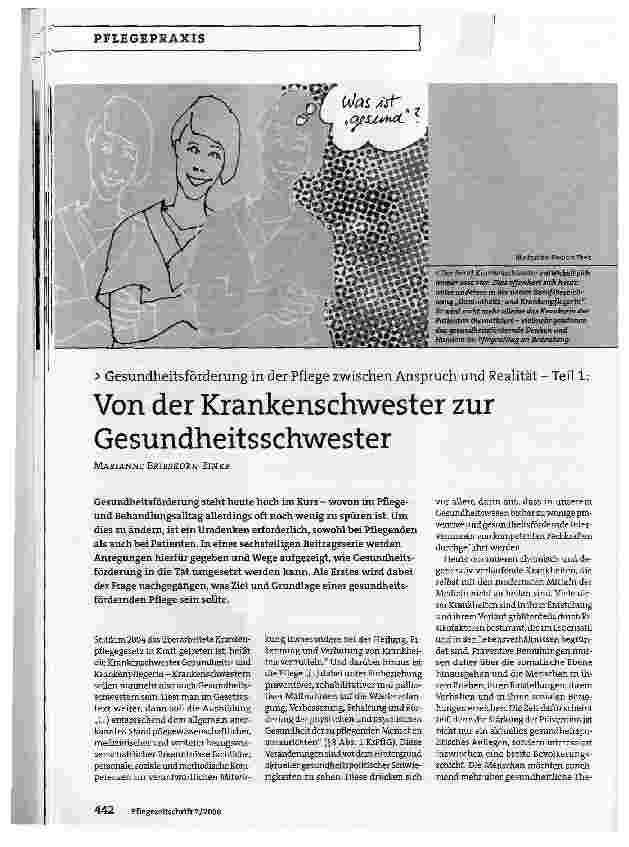 Vorschauseite 1: Von der Krankenschwester zur Gesundheitsschwester